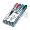 Staedtler Lumocolor 350 permanent marker met beitelpunt, set van 4 kleuren