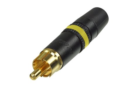 Neutrik Rean NYS373-4 Gold plated RCA plug with yellow coding ring