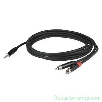 DAP FLX30 - Stereo mini jack  2x RCA Male audio cable 3M with recessed jack body