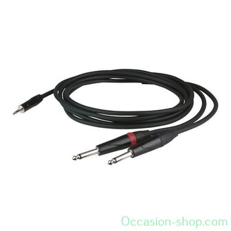 DAP FLX31 - stereo mini Jack  2x mono Jack L/R 3M audio cable with recessed jack body