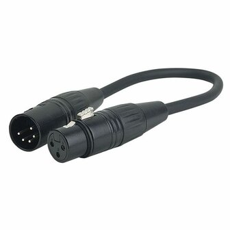 DAP 5 pin XLR Male to 3 pin XLR Female DMX adapter cable 25CM