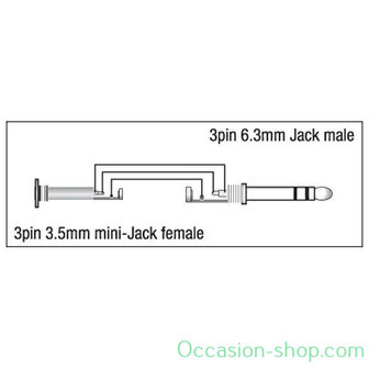 DAP Xcaliber XGA39 - Mini Jack/F  Jack/M stereo balanced adapter