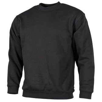 MFH Sweatshirt 340 g/m&sup2; met ronde hals, zwart