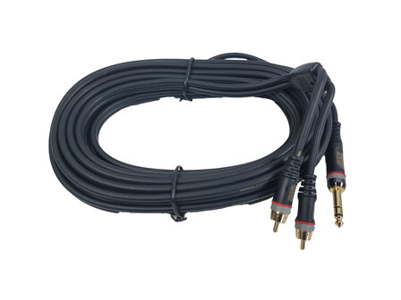 DAP XGL43 - 2x RCA male &lt; &gt; TRS Jack male stereo audio cable 6 M