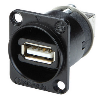 Seetronic USB Chassis doorvoeradapter, D-formaat, zwart