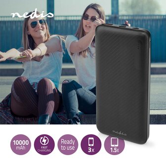 Nedis Portable Power Bank 10.000 mAh black