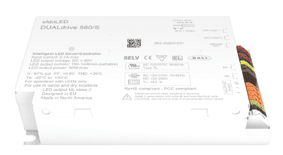 EldoLED Dualdrive 560/S - 2 channel Dali 2-dim LED Driver 50W, 2-55V DC / 150&ndash;1400mA output