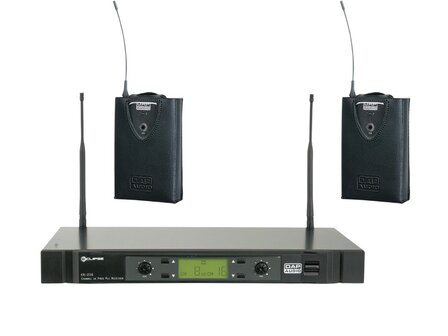 DAP ER-216B / EB-16 UHF PLL wireless dual beltpack set - 16 freq - 614&ndash;638 MHz