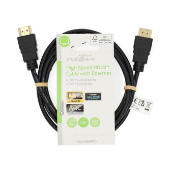 Nedis High Speed ​​HDMI&trade;-Videokabel mit Ethernet, 4K@60Hz, ARC, 18 Gbit/s, 1,50 m