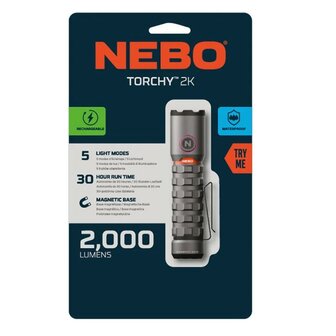 Nebo Torchy 2k USB-C LED Taschenlampe compact IPX6, wiederaufladbar Li-Ion 2200mAh