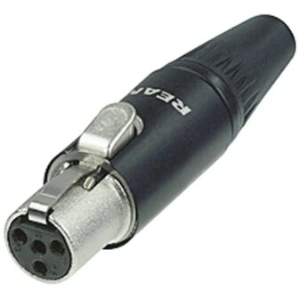 Neutrik Rean RT 4FC-B mini-XLR female 4-pins kabeldeel