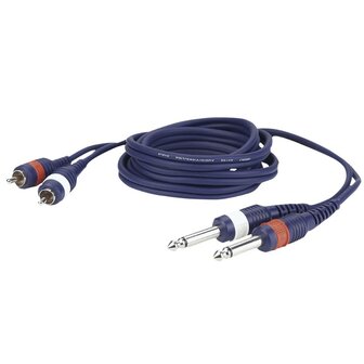 DAP FL23 - 2 RCA male L/R &lt; &gt; 2 mono Jack L/R 3 m signaalkabel