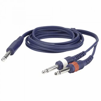 DAP FL34 - stereo Jack &lt;  &gt; 2x mono Jack L/R 3 M signaalkabel