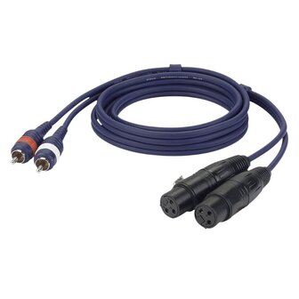DAP FL25 - 2x RCA male L/R &lt;  &gt; 2x XLR/F 3P 1,5 M signaalkabel