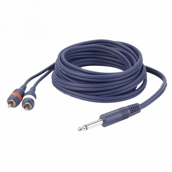 DAP FL33 - mono Jack &lt;  &gt; 2x RCA male L/R 3 M signaalkabel