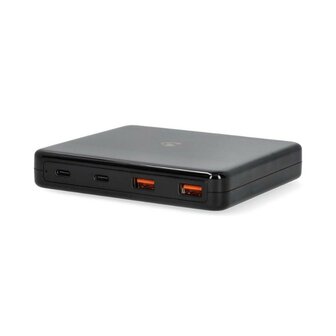 Nedis chargeur USB PD3.0 65W GaN charge rapide, s&eacute;lection automatique de la tension, noir
