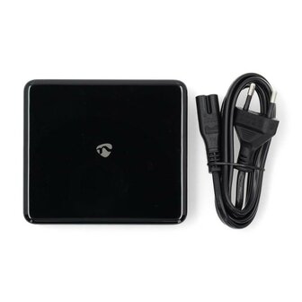 Nedis chargeur USB PD3.0 65W GaN charge rapide, s&eacute;lection automatique de la tension, noir