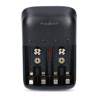 Nedis chargeur de piles Nedis NiMH AA / AAA / E-Block (9 V), noir