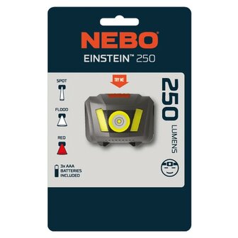 Nebo Einstein 250 LED headlamp IP44, 3x AAA