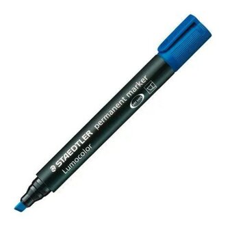 Staedtler marqueur permanent Staedtler Lumocolor 350 &agrave; pointe biseaut&eacute;e, lot de 4 couleurs