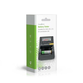 Nedis Testeur de piles 9V - AA - AAA - Pile bouton - baby C - mono D