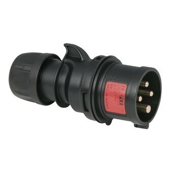 PCE CEE 16A 400V 4P Male plug, IP44, Black