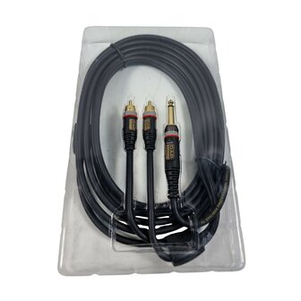 DAP Xcaliber XGL22 - 2x RCA Stecker < > Mono Jack 6,3 mm, 3 m Signalkabel