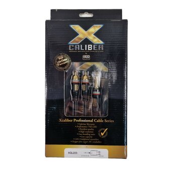 DAP Xcaliber XGL22 - 2x RCA Stecker < > Mono Jack 6,3 mm, 3 m Signalkabel