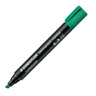 Staedtler Lumocolor 350 permanent marker met beitelpunt, set van 4 kleuren