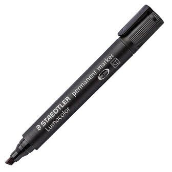 Staedtler Lumocolor 350 permanent marker met beitelpunt, set van 4 kleuren
