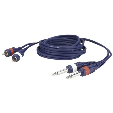 DAP FL23 - 2x RCA male L/R < > 2x mono Jack L/R 1,5M audio cable