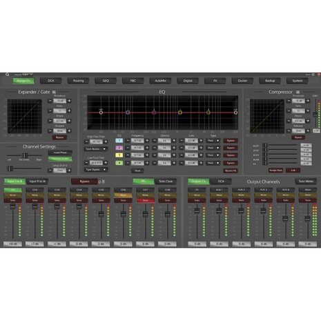 DAP GIG-143TAB 14-channel digital mixer 19" (8 mono, 3 stereo)