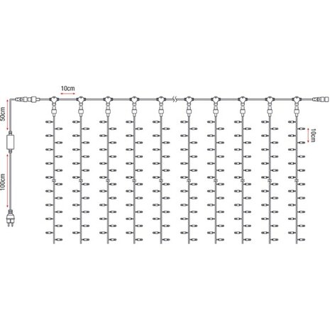 Showtec LED Rubber Curtain Light WW 500 LED's - 1,5 m strings