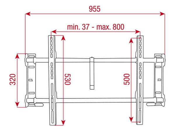 DMT PLB-7 Bracket for 37" - 60" (100" LED) Plasma/LCD/LED screens max. 90KG, fixed