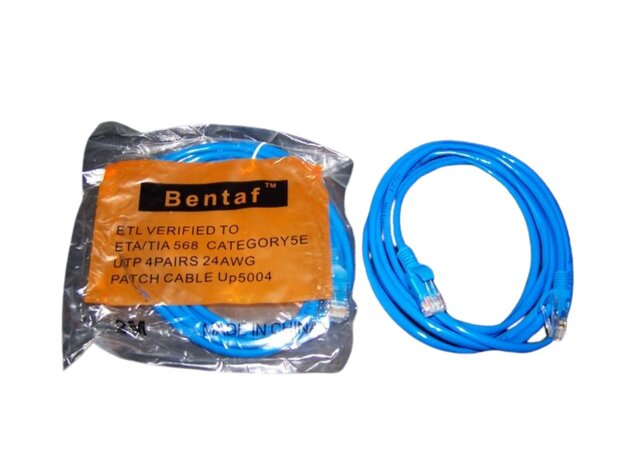 Bentaf CAT5e RJ45 UTP ethernet datacable 2M, blauw