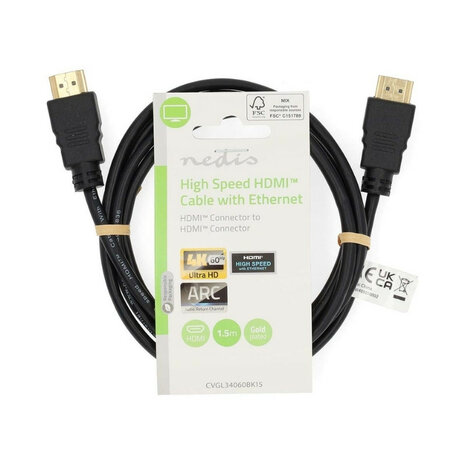 Nedis High Speed ​​​​HDMI™ Video Cable with Ethernet, 4K@60Hz, ARC, 18 Gbps, 1.50 m