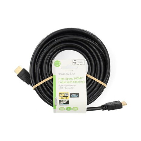 Nedis câble vidéo HDMI™ haute vitesse avec Ethernet, 4K à 60 Hz, ARC, 18 Gbit/s, 10.00 m