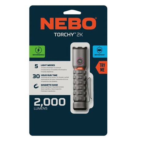 Nebo Torchy 2k USB-C LED Taschenlampe compact IPX6, wiederaufladbar Li-Ion 2200mAh