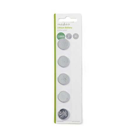 Nedis Lithium Knoopcelbatterij CR2025  3 V DC, 5-Pak