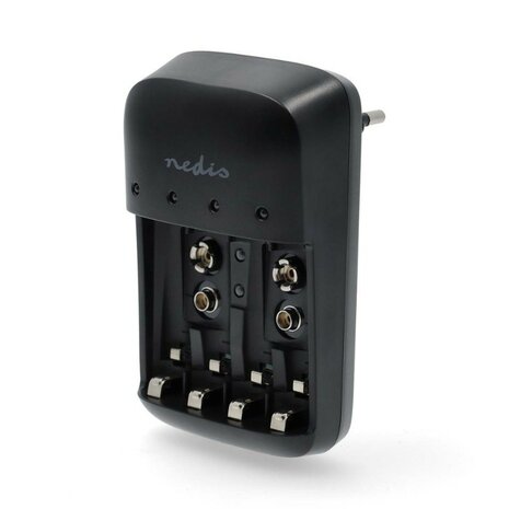 Nedis chargeur de piles Nedis NiMH AA / AAA / E-Block (9 V), noir