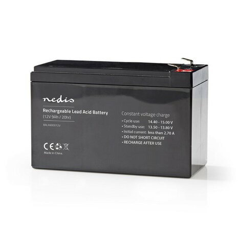 Nedis oplaadbare loodaccu 12V 9000 mAh