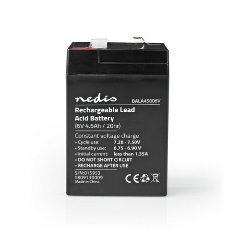 Nedis Batterie de plomb rechargeable 6V 4500 mAh