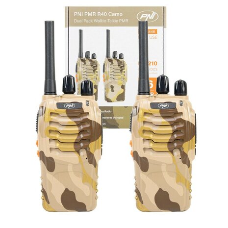 PNI R40 PRO Dual professionele  portofoon (2stuks) camo, PMR-446