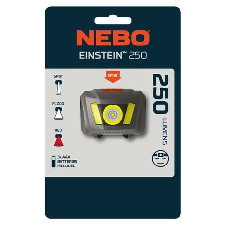 Nebo Einstein 250 LED headlamp IP44, 3x AAA