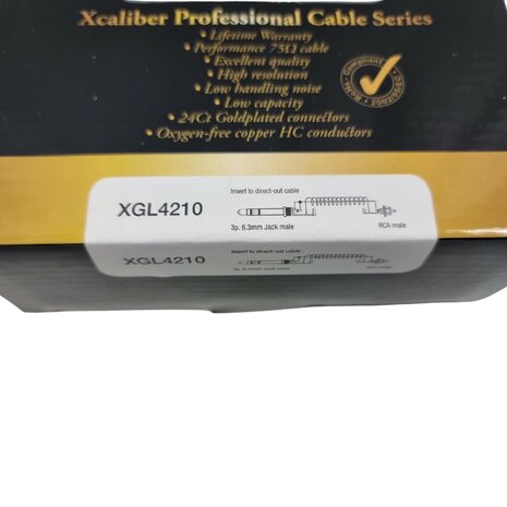 DAP Xcaliber XGL42 - RCA Stecker < > Stereo Jack 6,3 mm, 10 m Signalkabel