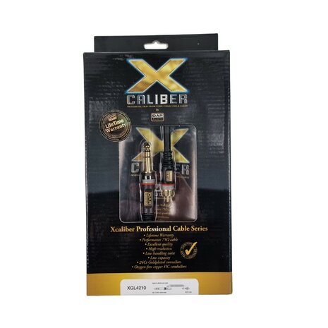 DAP Xcaliber XGL42 - RCA Stecker < > Stereo Jack 6,3 mm, 10 m Signalkabel