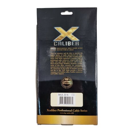 DAP Xcaliber XGL22 - 2x RCA Stecker < > Mono Jack 6,3 mm, 6 m Signalkabel