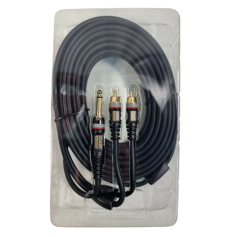 DAP Xcaliber XGL22 - 2x RCA Stecker < > Mono Jack 6,3 mm, 6 m Signalkabel
