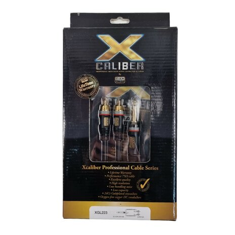 DAP Xcaliber XGL22 - 2x RCA Stecker < > Mono Jack 6,3 mm, 3 m Signalkabel