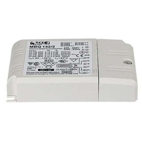 TCI MBQ 142/2 electronic ballast TC-D/E 26W, TC-T/E 32W, GX24q-3